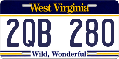 WV license plate 2QB280