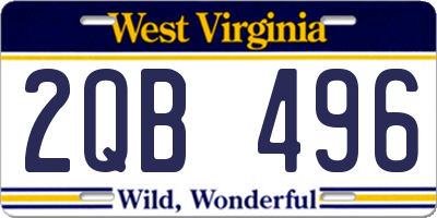 WV license plate 2QB496