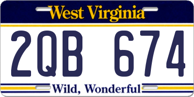 WV license plate 2QB674