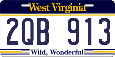 WV license plate 2QB913