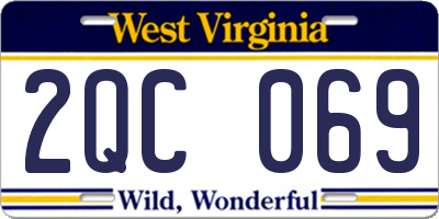 WV license plate 2QC069
