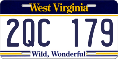 WV license plate 2QC179