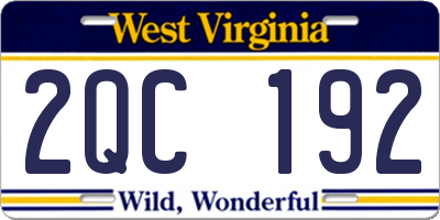 WV license plate 2QC192