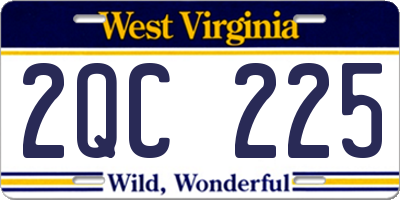 WV license plate 2QC225