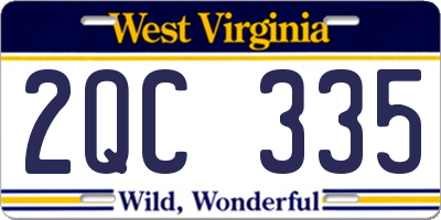 WV license plate 2QC335