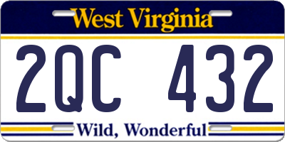 WV license plate 2QC432