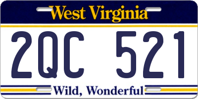 WV license plate 2QC521
