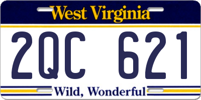 WV license plate 2QC621