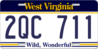 WV license plate 2QC711
