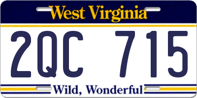 WV license plate 2QC715