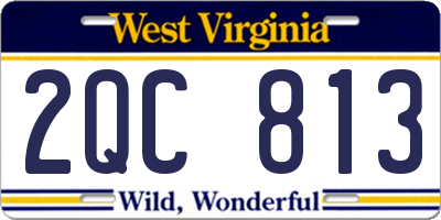 WV license plate 2QC813