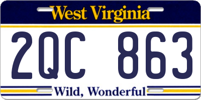 WV license plate 2QC863