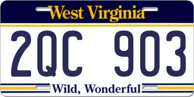 WV license plate 2QC903