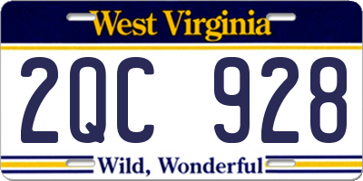 WV license plate 2QC928