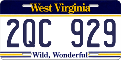 WV license plate 2QC929