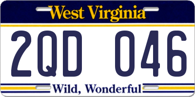 WV license plate 2QD046