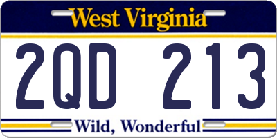 WV license plate 2QD213