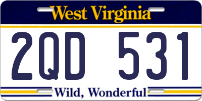 WV license plate 2QD531