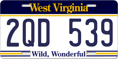 WV license plate 2QD539