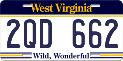 WV license plate 2QD662