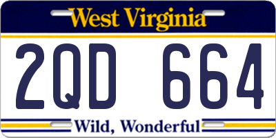 WV license plate 2QD664