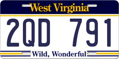 WV license plate 2QD791