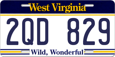 WV license plate 2QD829