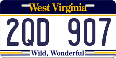 WV license plate 2QD907