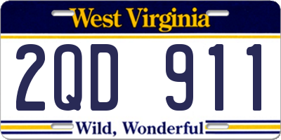 WV license plate 2QD911