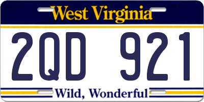 WV license plate 2QD921