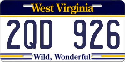 WV license plate 2QD926