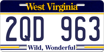 WV license plate 2QD963