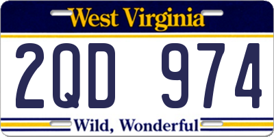 WV license plate 2QD974
