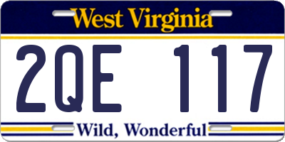 WV license plate 2QE117