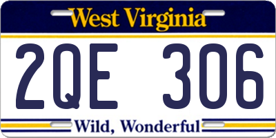 WV license plate 2QE306