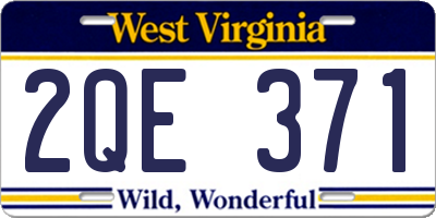 WV license plate 2QE371