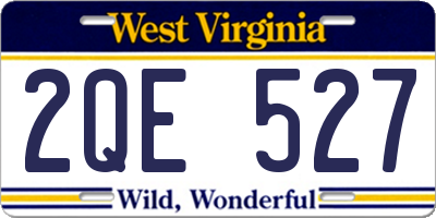 WV license plate 2QE527
