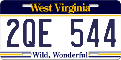 WV license plate 2QE544