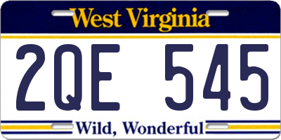 WV license plate 2QE545