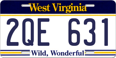 WV license plate 2QE631