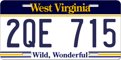WV license plate 2QE715