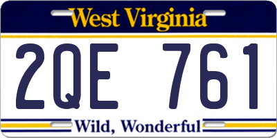 WV license plate 2QE761