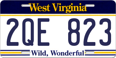 WV license plate 2QE823