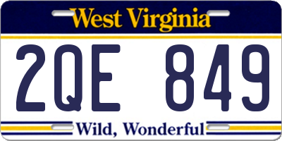 WV license plate 2QE849