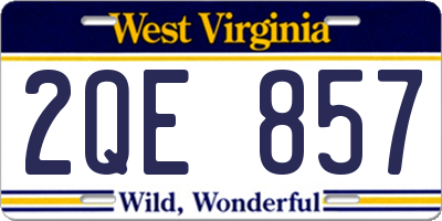 WV license plate 2QE857