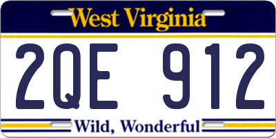 WV license plate 2QE912