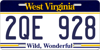 WV license plate 2QE928