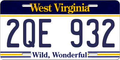 WV license plate 2QE932