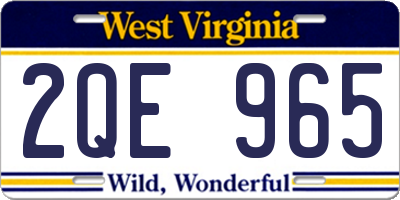 WV license plate 2QE965