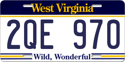 WV license plate 2QE970